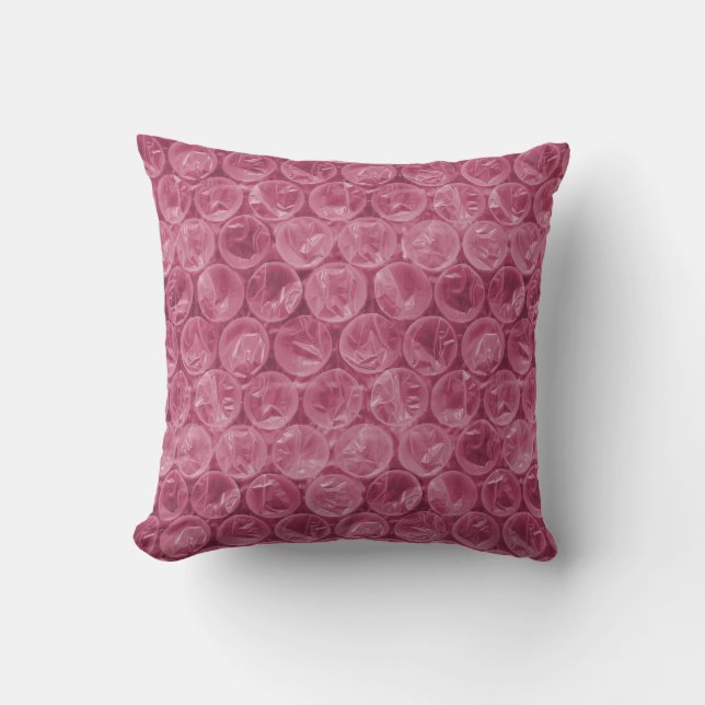 Pink bubble wrap pattern throw pillow (Front)