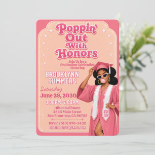 Pink Bubblegum African American Honours Graduate Invitation