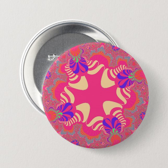 Pink Bubblegum Cross 3 Inch Round Button (Front & Back)