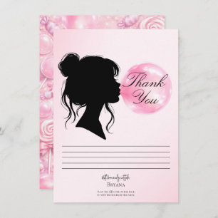 Pink Bubblegum Dream Candy Land Thank You Card