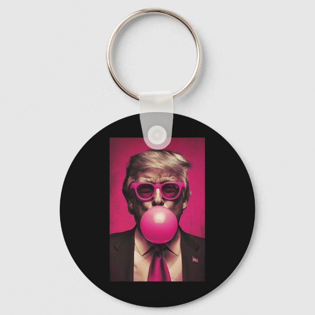 Pink Bubblegum Graphic  Keychain (Front)