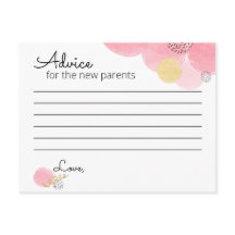 Pink Bubbles Baby Shower - Advice Card