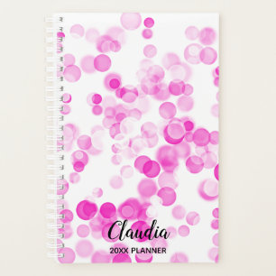 Pink Bubbles  Bokeh Effect Dots   Personalized Planner