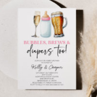 Pink Bubbles Brews and Diapers Too! Baby Shower