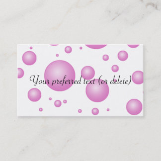 Pink Bubbles Business Cards Template