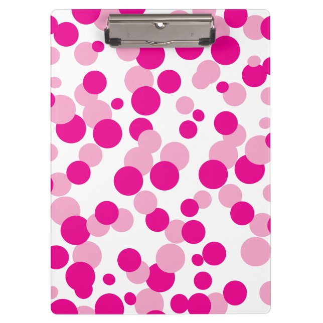 Pink Bubbles Confetti Pattern Clipboard (Front)