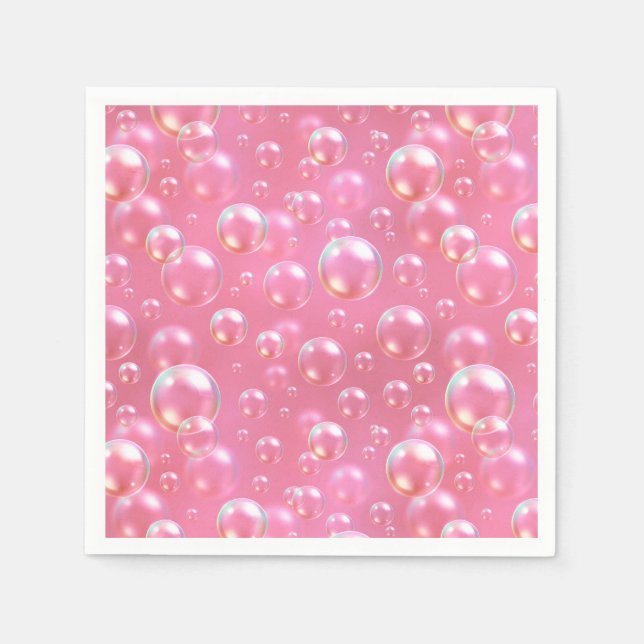 Pink Bubbles Pattern Napkin (Front)