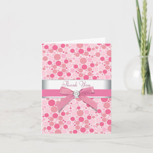 Pink Bubbles Pink Thank You Cards