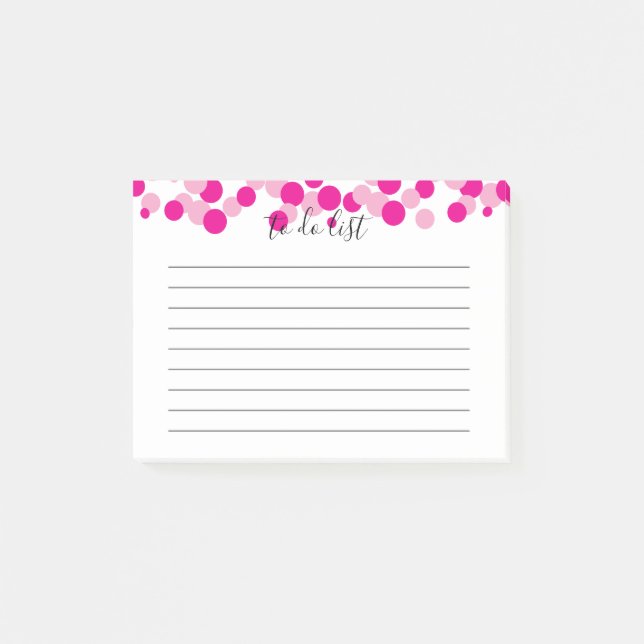Pink Bubbles To Do List Post-It Notes (Front)