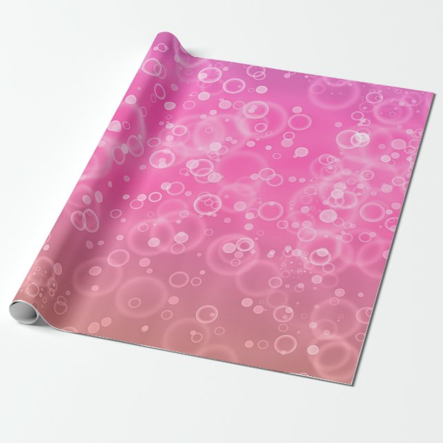 Pink Bubbles Wrapping Paper (Unrolled)
