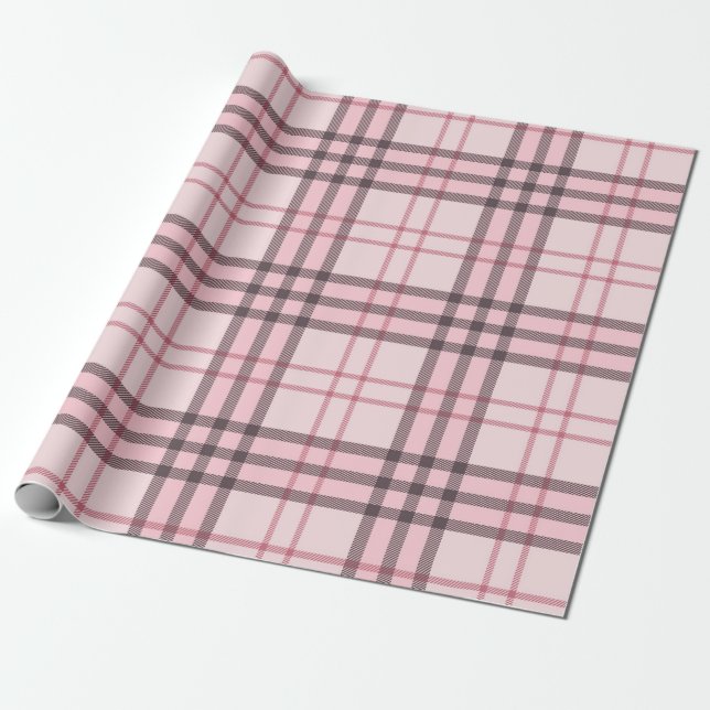 Pink Buffalo Plaid Gingham  Wrapping Paper (Unrolled)