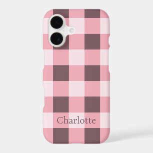 Pink Buffalo Plaid Personalized Chequered Squares