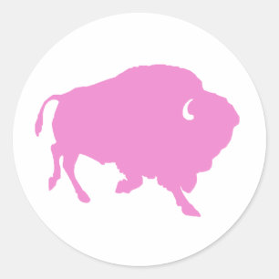 pink buffalo round sticker