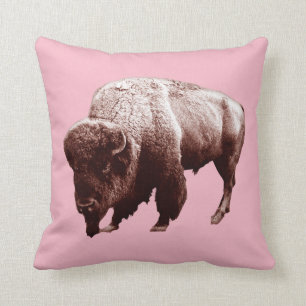 Pink Buffalo Throw Pillow
