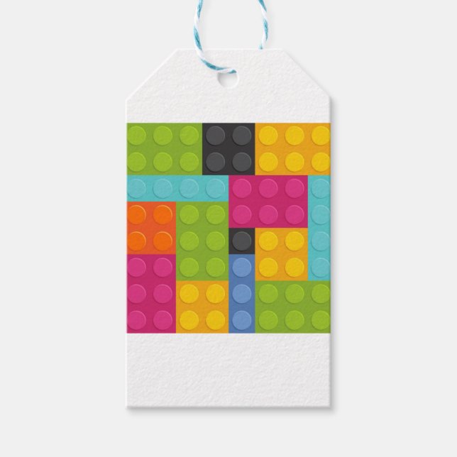 pink building blocks gift tags (Front)