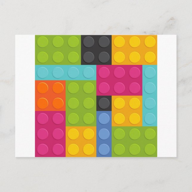 pink building blocks postcard (Front)