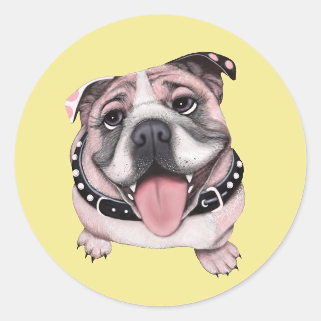 Pink Bulldog Custom Stickers (Front)