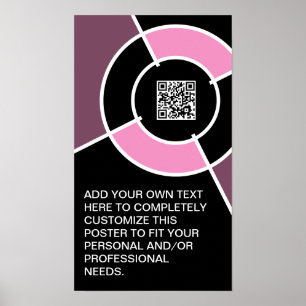 pink bullseye QR code Poster