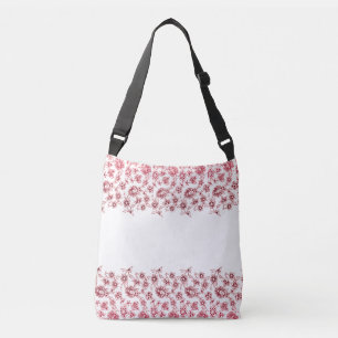 Pink Bunches of Flowers Crossbody Bag