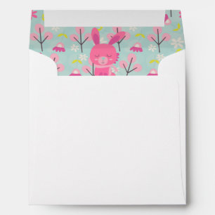 Pink Bunnies and Flowers Envelopes