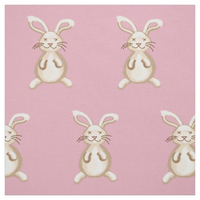 Pink bunnies fabric (Swatch)