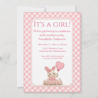 Pink Bunny Balloon Announcement