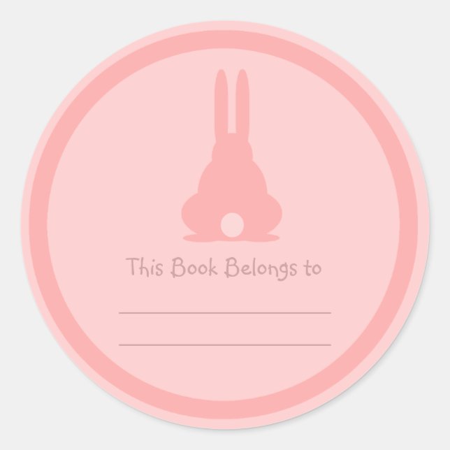 Pink Bunny Classic Round Sticker (Front)
