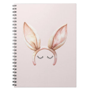 Pink Bunny Ears Eyelashes Notebook