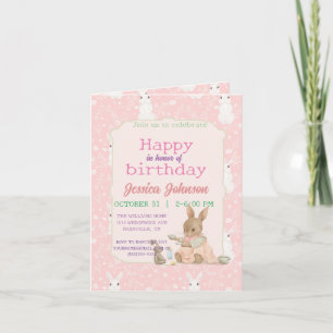 Pink Bunny Girl Invitation