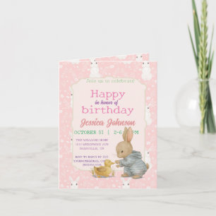 Pink Bunny Girl Invitation