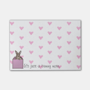 pink bunny-in-the-box post-it notes