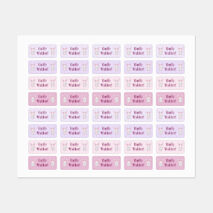 Pink Bunny Kids' Name Clothing School Labels