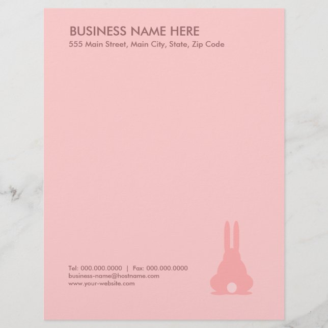 Pink Bunny Letterhead (Front)
