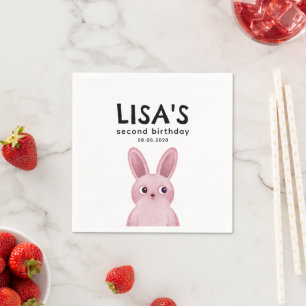 Pink bunny napkin