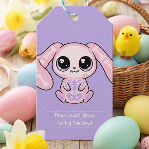 Pink Bunny Pastel Goth Lavender Easter Gift Tag