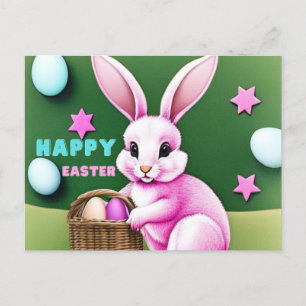 Pink Bunny Postcard