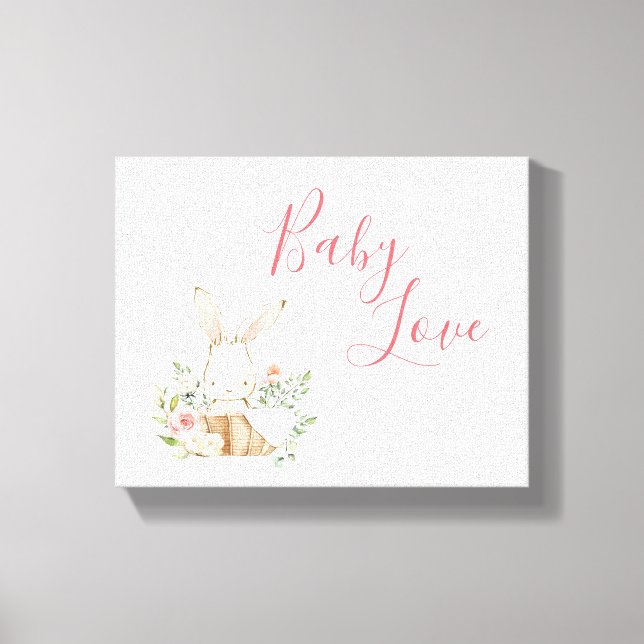 Pink Bunny Rabbit Animal Canvas Print (Front)