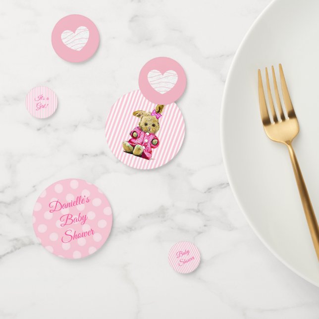 Pink Bunny Rabbit Baby Girl Baby Shower Confetti (Group)