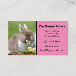 Pink Bunny Rabbit Breeder Business Card