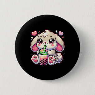Pink Bunny Rabbit Drink Bo Milk Tea Kawaii Meme Ea 2 Inch Round Button