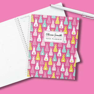 Pink Bunny Rabbit pattern Planner