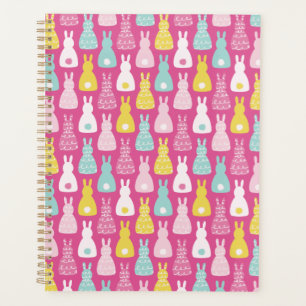 Pink Bunny Rabbit Pattern Planner