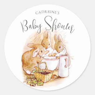 Pink Bunny Rabbit Personalized Classic Round Sticker