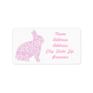 Pink Bunny Return Address Labels