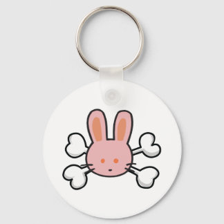 pink bunny Skull and Crossbones Keychain