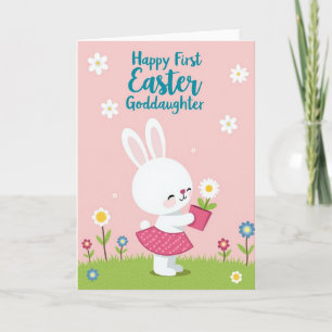 Pink Bunny Springtime Texture Card