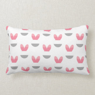 Pink bunny stripes lumbar pillow
