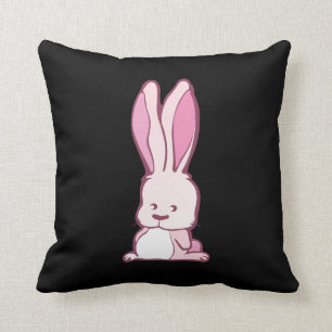 Pink Bunny Throw Pillow