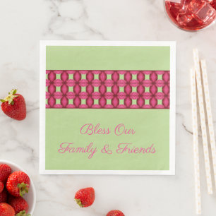 Pink Burgundy and Mint Green Napkin