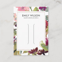 PINK BURGUNDY BLUSH FLORAL HAIR CLIP DISPLAY CARD